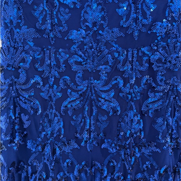 Windsor Royal Blue Sequin Maxi Prom Dress - Picture 2 of 4